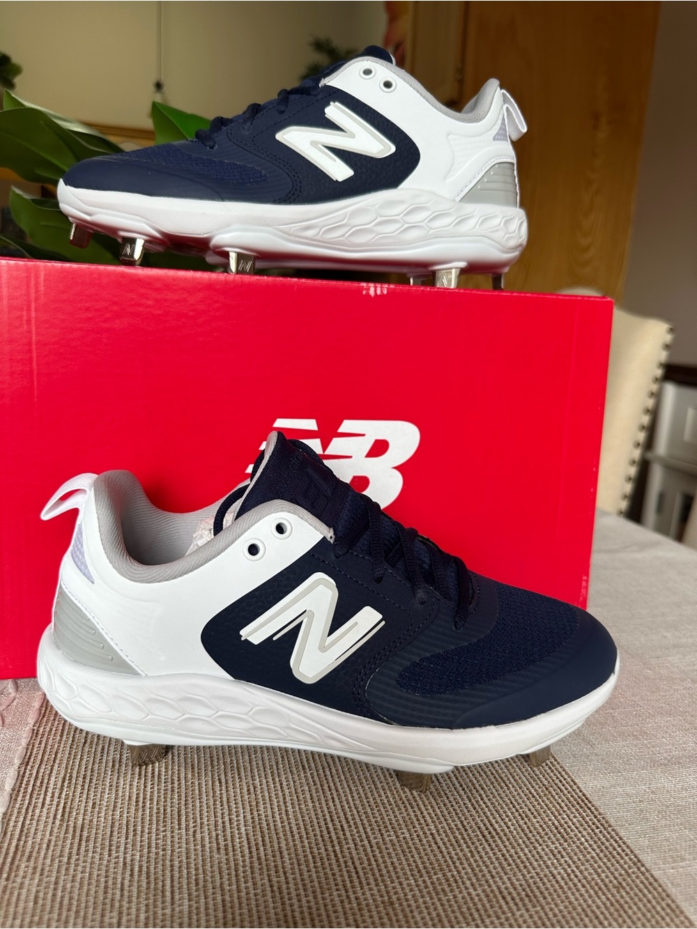 New Balance Fresh Foam X Velo v4 Women’s Navy and White Softball Cleats